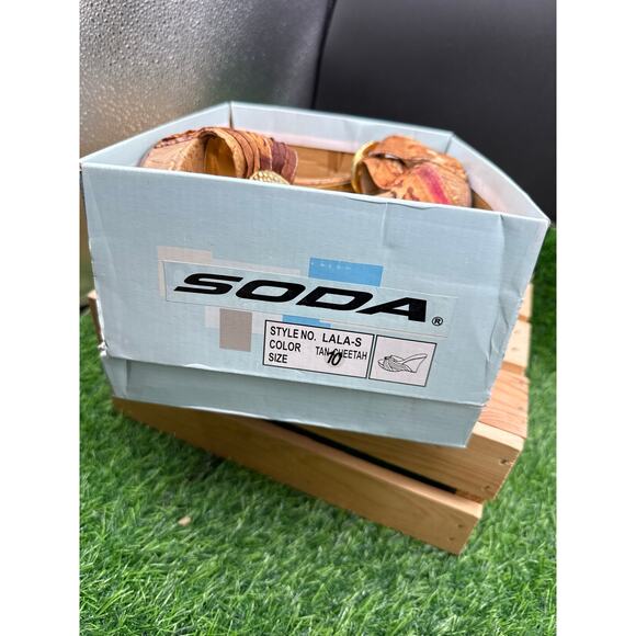 SODA Wedge Heels- Gold/Cork/Floral-Size 10W - Picture 9 of 10